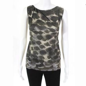 Alice and Olivia print sleeveless high neck top xs